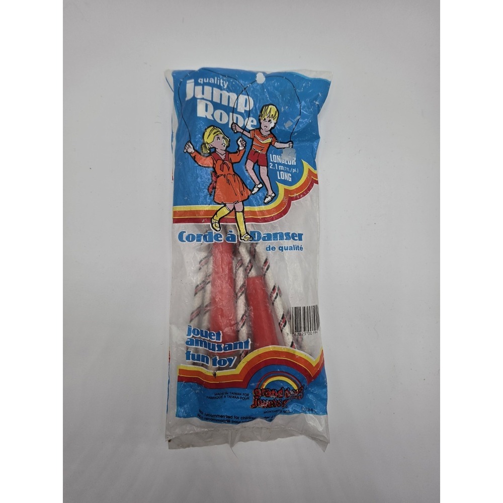 Vintage Grand Toys Jump Rope‎ Plastic Handles 2.1m Long Toy 1980s NOS